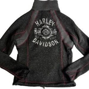 EUC Harley-Davidson 2014 97443-15VW Fleece Full Zip Graphic Jacket Size XL